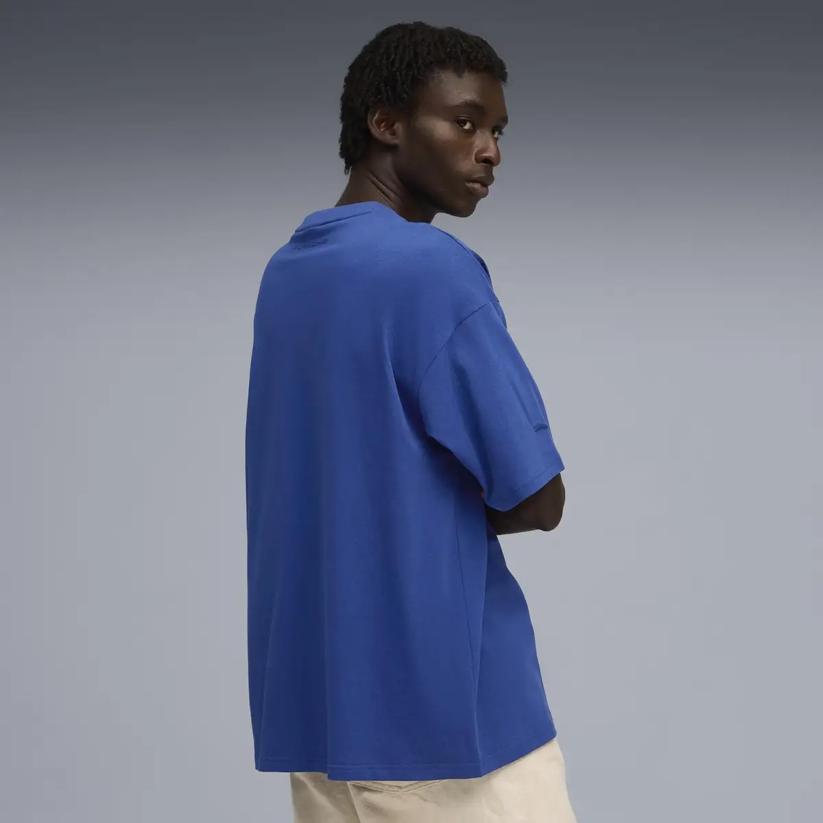 Puma PL ESS Tee Mavi Erkek T-Shirt