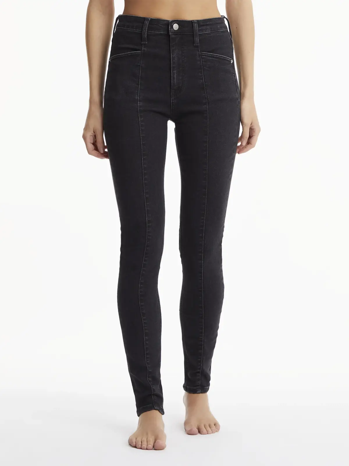 Calvin Klein HIGH RISE SKINNY Kadın Antrasit Kot Pantolon