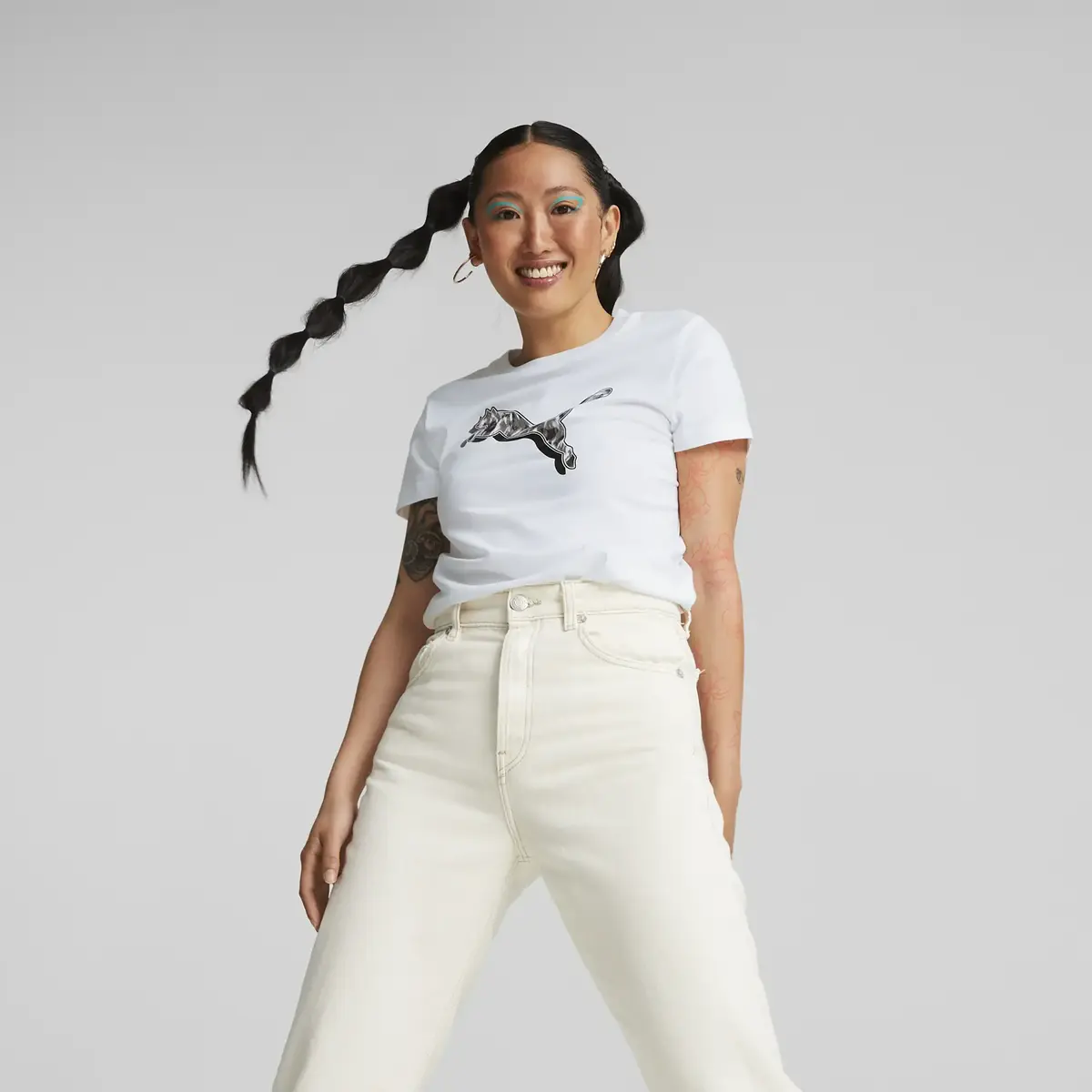 Puma Power Safari Tee Beyaz Kadın T-Shirt & Polo