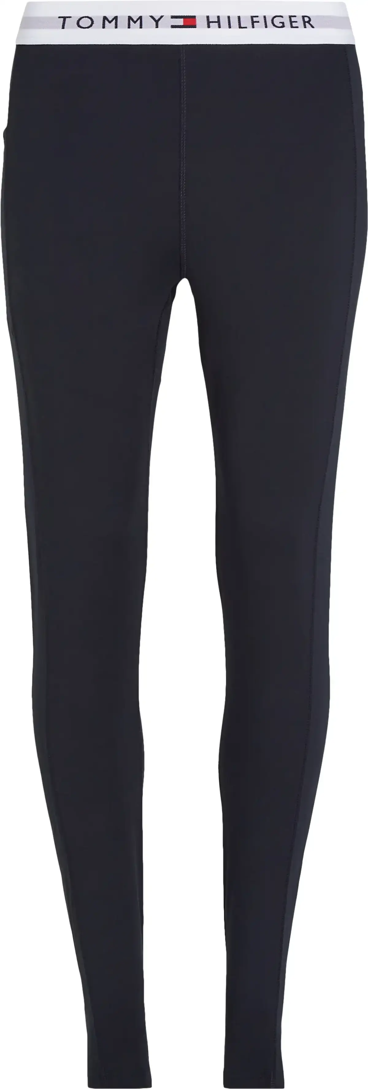 Tommy Hilfiger ESSENTIALS RW TAPE L Kadın Siyah Tayt