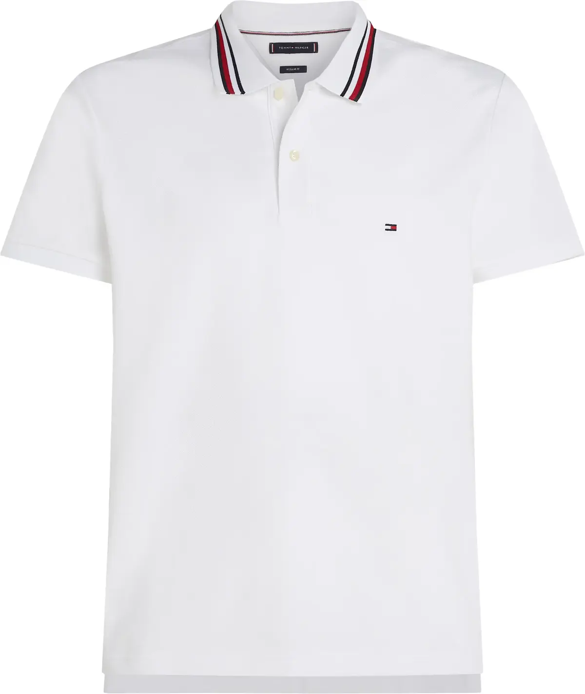 Tommy Hilfiger RWB COLLAR REG POLO, YBR Beyaz Erkek T-Shirt & Polo