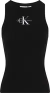 Calvin Klein MONOLOGO RIB TANK TO, BEH Siyah Kadın T-Shirt & Polo