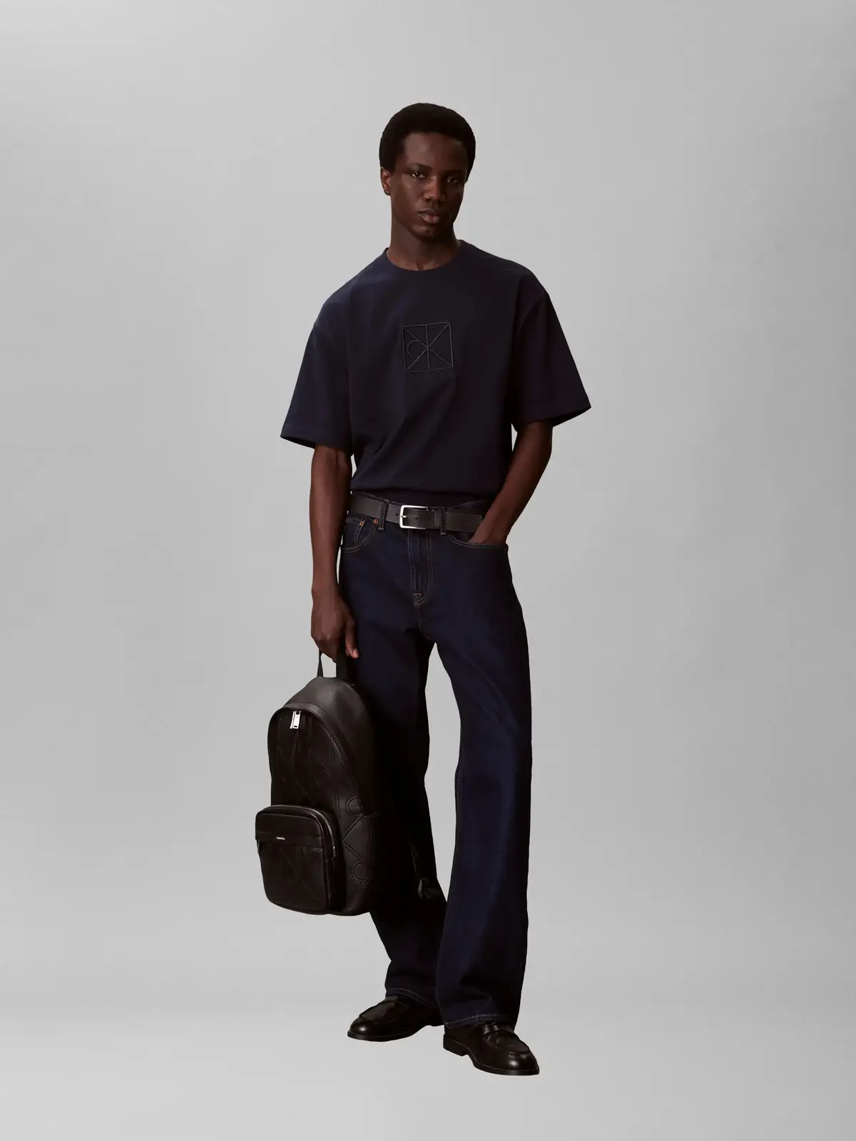 Calvin Klein EMBLEM AOP EMBOSS SL Siyah Sırt Çantası