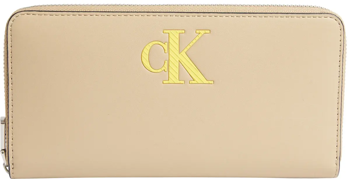 Calvin Klein SLEEK ZIP AROUND SOL Kadın Krem Cüzdan