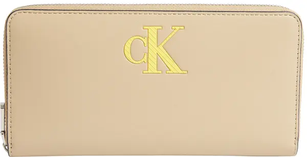 Calvin Klein SLEEK ZIP AROUND SOL Kadın Krem Cüzdan