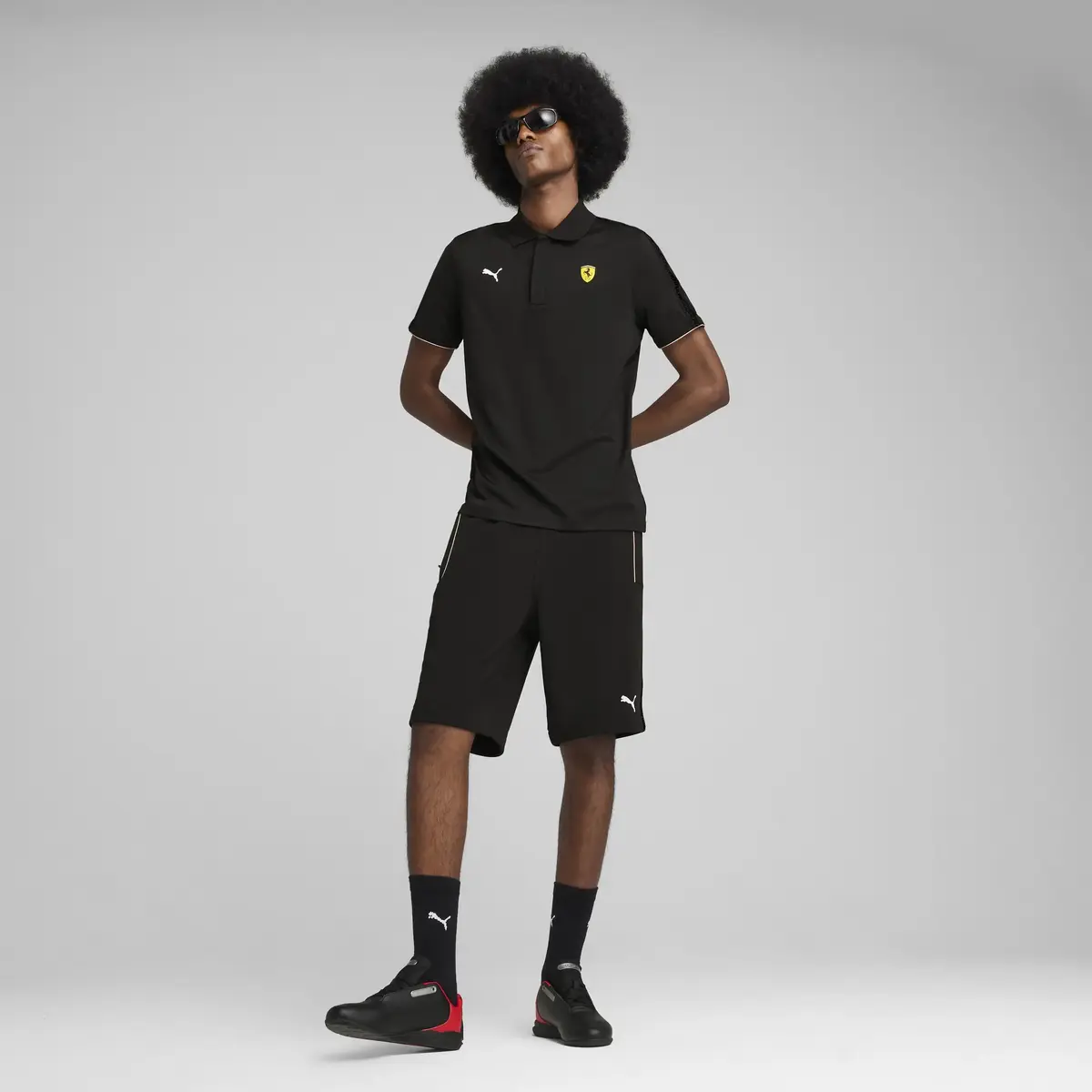PUMA Ferrari Race Cloudspun Polo Siyah Erkek Polo T-Shirt