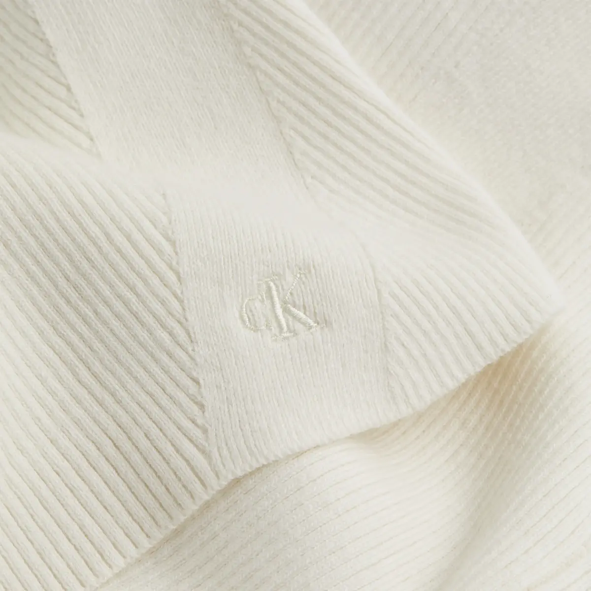 Calvin Klein BUTTON DETAIL SWEATE Kadın Beyaz T-Shirt