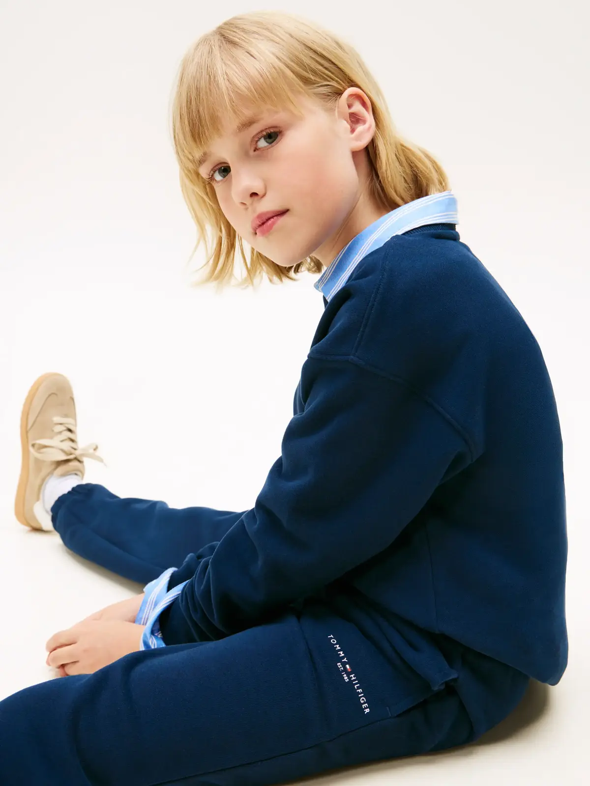 Tommy Hilfiger Kids Mini Corp Crew Neck Sweatshirt Set Lacivert Unisex Çocuk Eşofman Takımı
