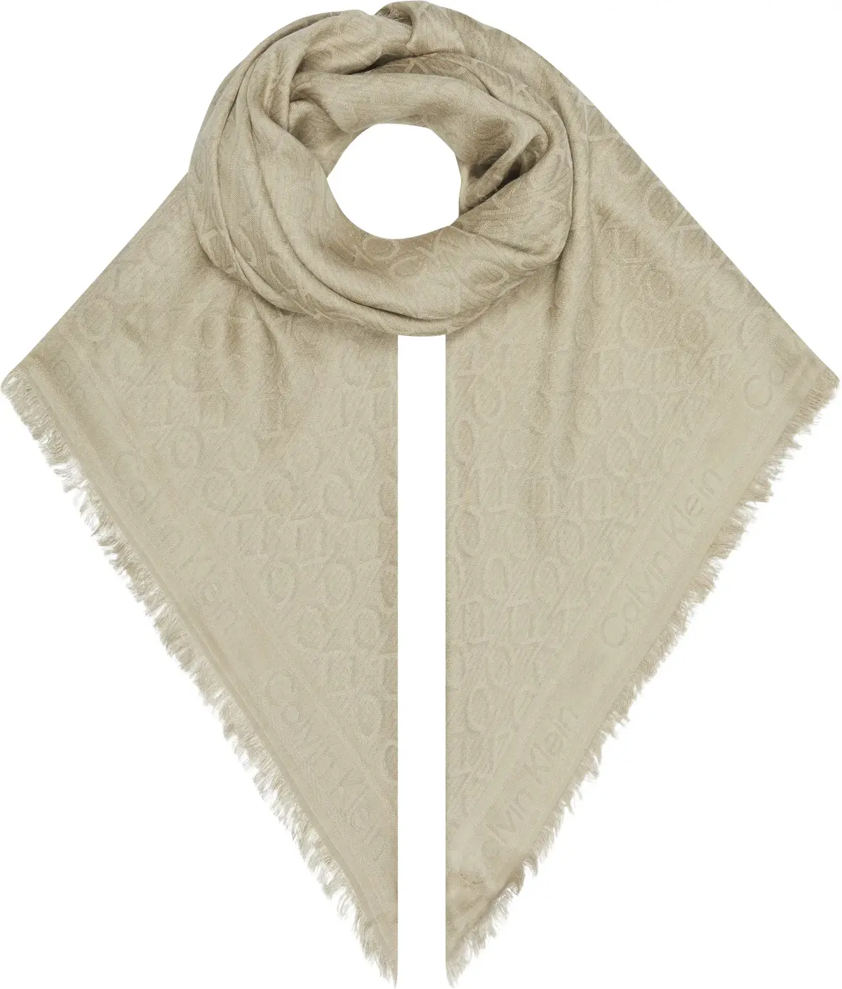 Calvin Klein MONOGRAM JACQUARD SC, LEB Bej Kadın Eldiven-Atkı