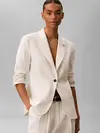 LINEN BLEND BLAZER, YAS