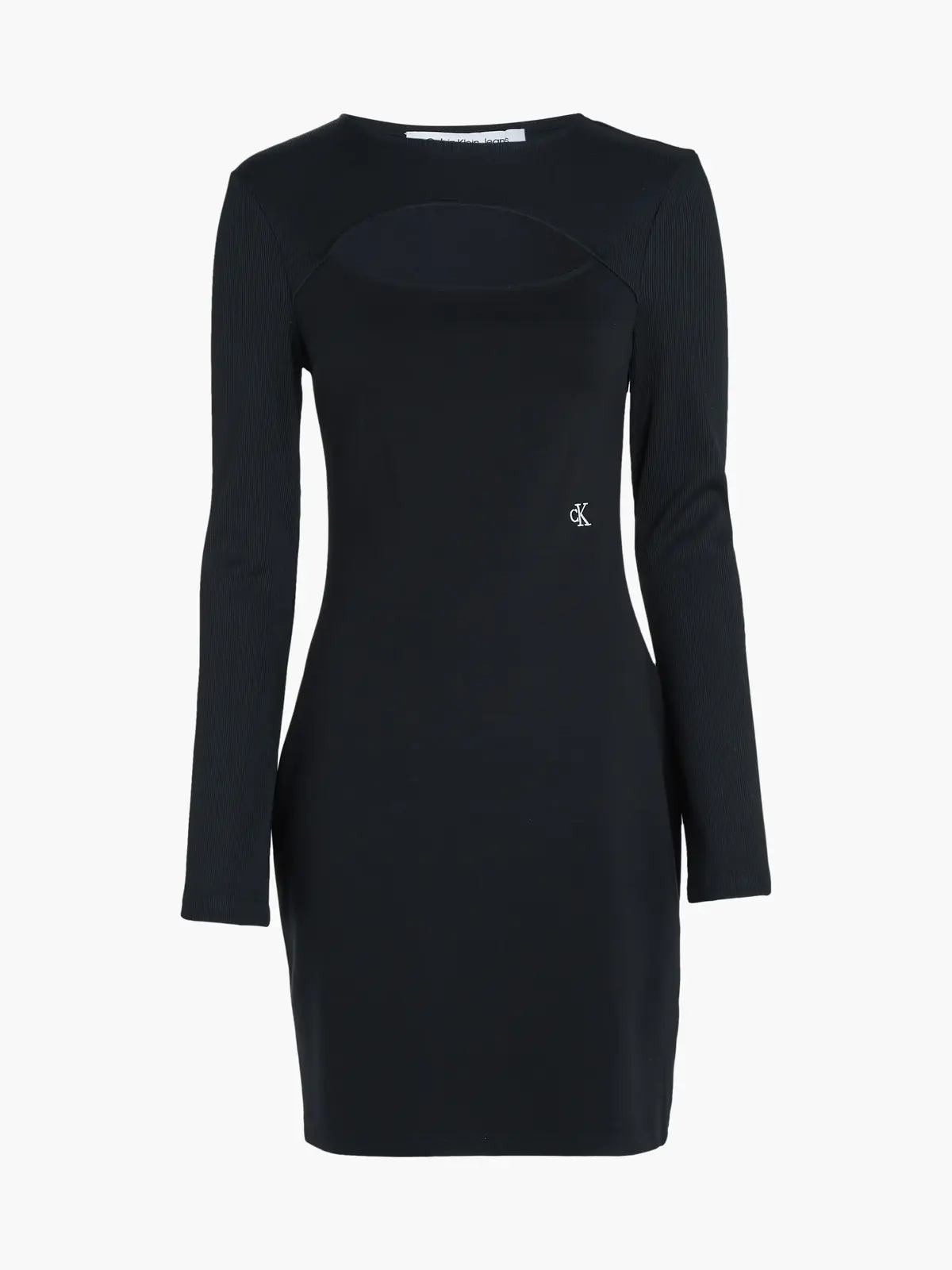 Calvin Klein CUT OUT RIB MIX MILA Kadın Siyah Elbise