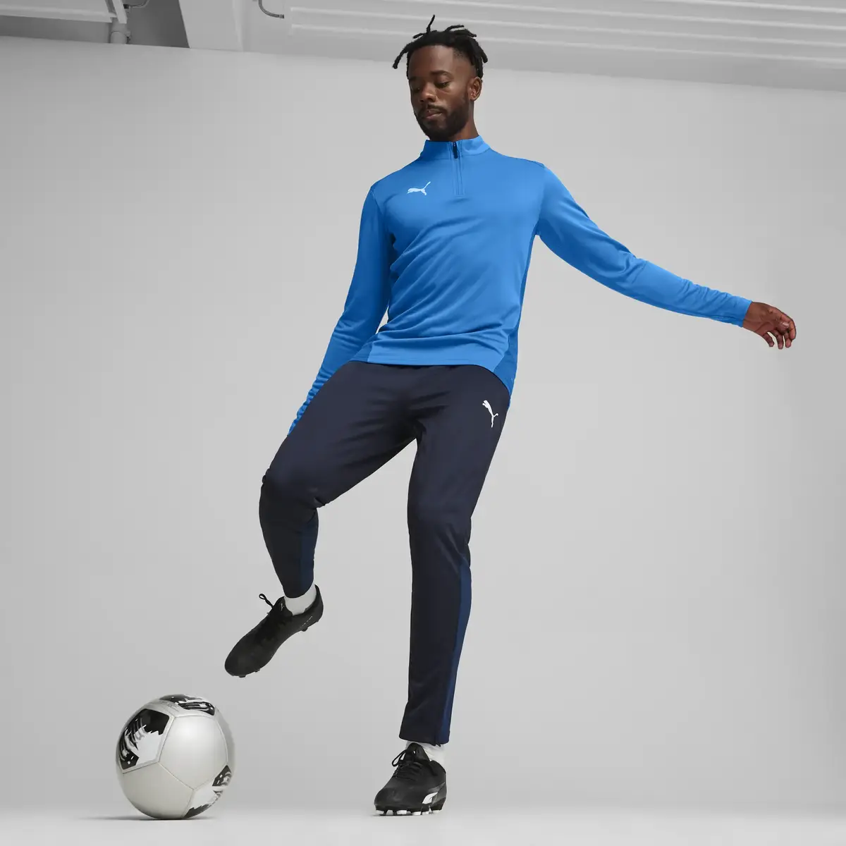 Puma teamGOAL Training 1/4 Zip To Mavi Erkek Fermuarlı Antrenman Üstü