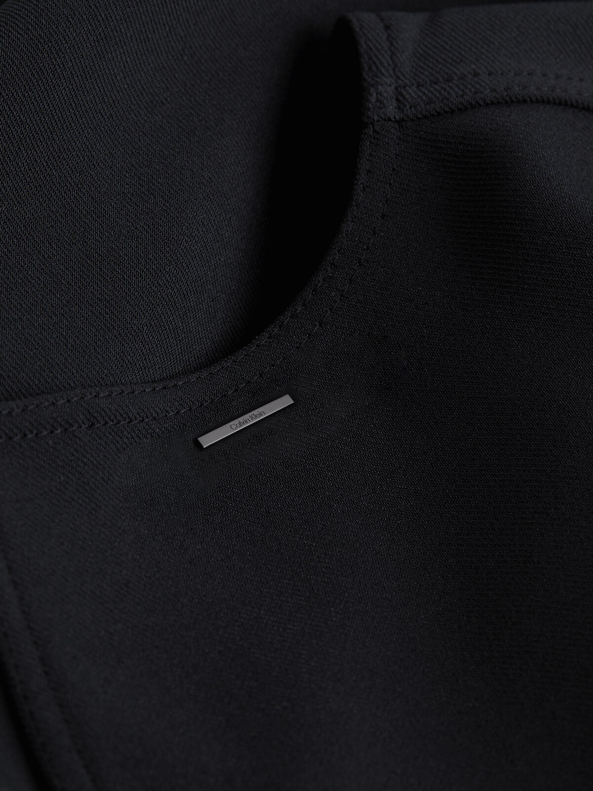 Calvin Klein STRUCTURE TWILL V NE Kadın Siyah Elbise