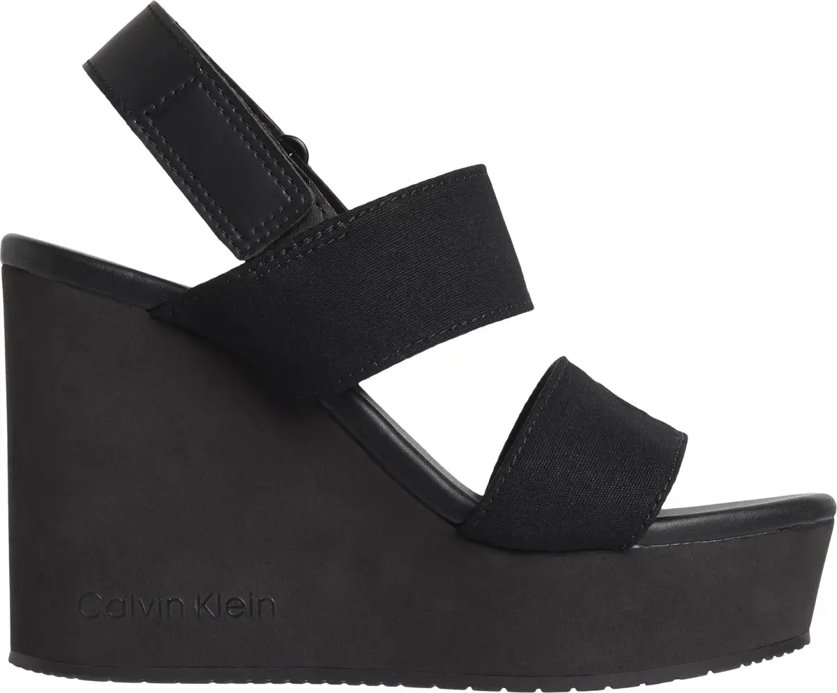 Calvin Klein WEDGE SANDAL WEBBING, 0GJ Siyah Kadın Terlik