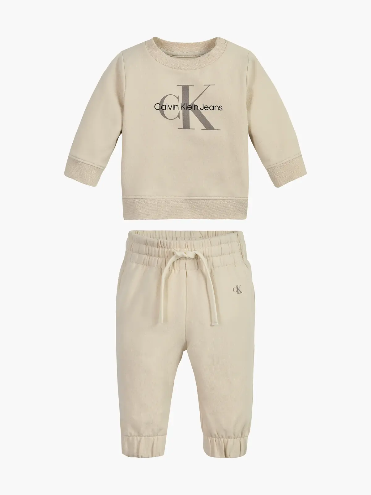 Calvin Klein MONOGRAM CN SWEATSHI Bebek Krem Eşofman Takımı