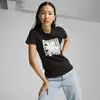 PUMA GRAPHICS Puma Wording Tee Siyah Kadın T-Shirt