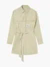 Calvin Klein BADGE BELTED SHIRT D Kadın Krem Elbise