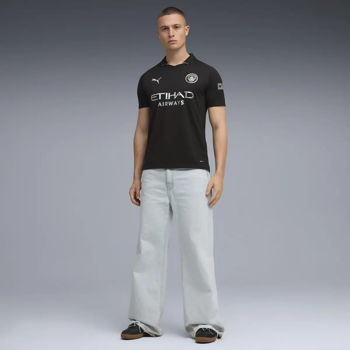 Puma MCFC Away Jersey Replica Siyah Erkek Forma