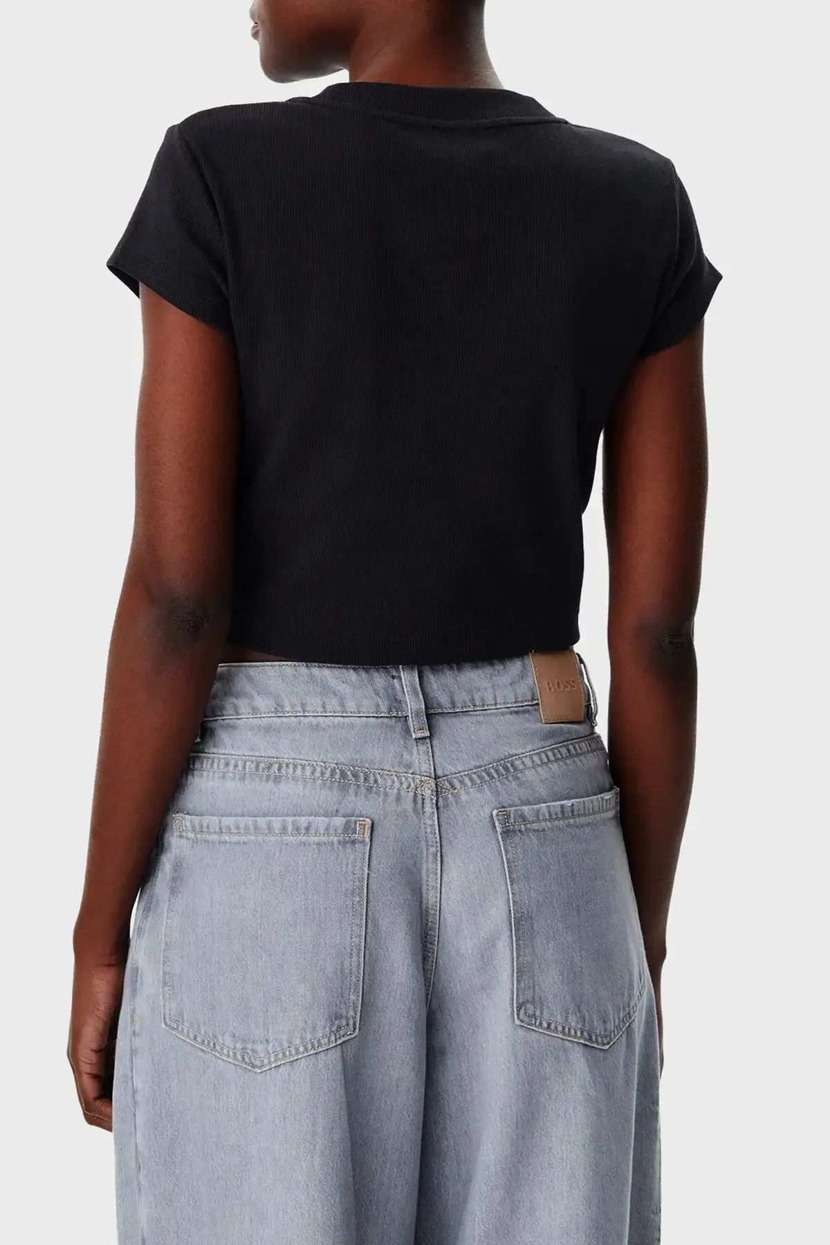 Calvin Klein MONOGRAM BABY TEE Siyah Kadın Tişört