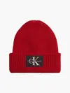 Calvin Klein MONOLOGO PATCH BEANI Kadın Kırmızı Bere
