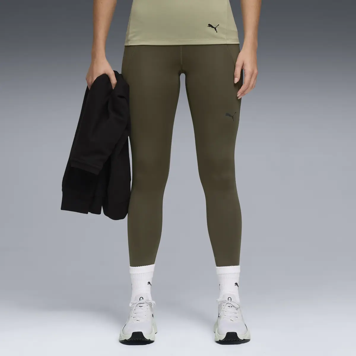 PUMA W TAD ESSENTIAL TIGHT HW 7/8 Yeşil Kadın Tayt
