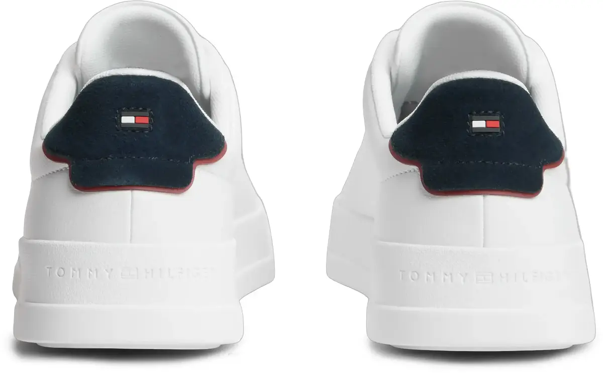 Tommy Hilfiger TH COURT LTH DETAIL, 0LD Beyaz Erkek Spor Ayakkabı & Sneaker