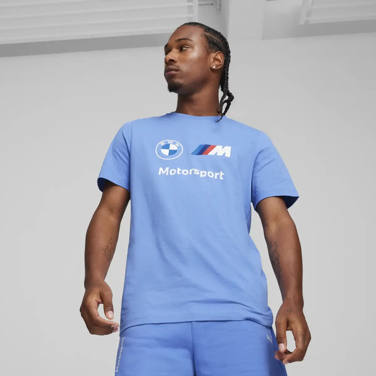 Puma BMW MMS ESS Logo Tee Mavi Erkek T-Shirt