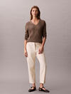 Calvin Klein STRAIGHT LEG STRETCH, F7J, 4 Kadın Krem Chino Pantolon