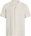 Calvin Klein LINEN COTTON CUBAN S, PE0 Krem Erkek Gömlek