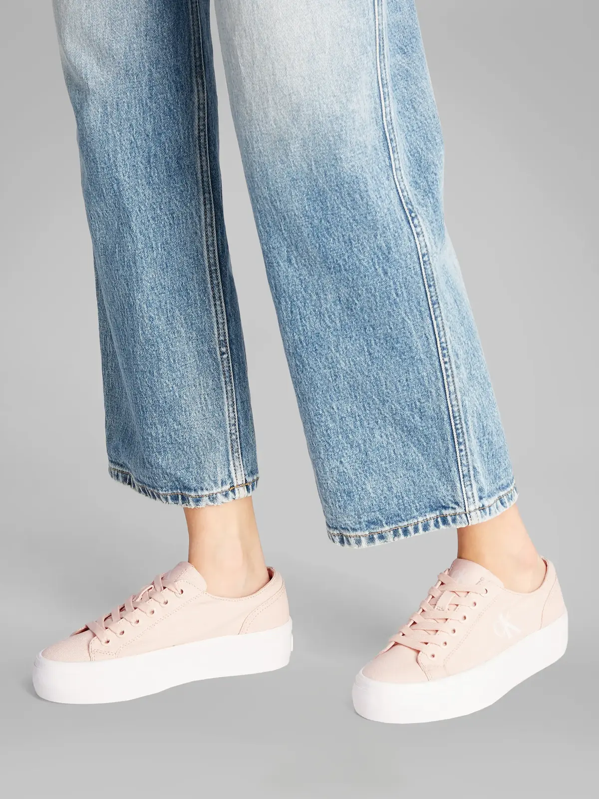 Calvin Klein VULC FLATFORM LOW Açık Pembe Kanvas Kadın Sneaker