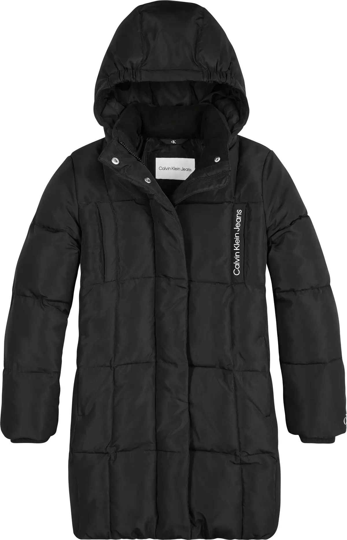 Calvin Klein LONG QUILTED PUFFER Kadın Siyah Şişme Mont