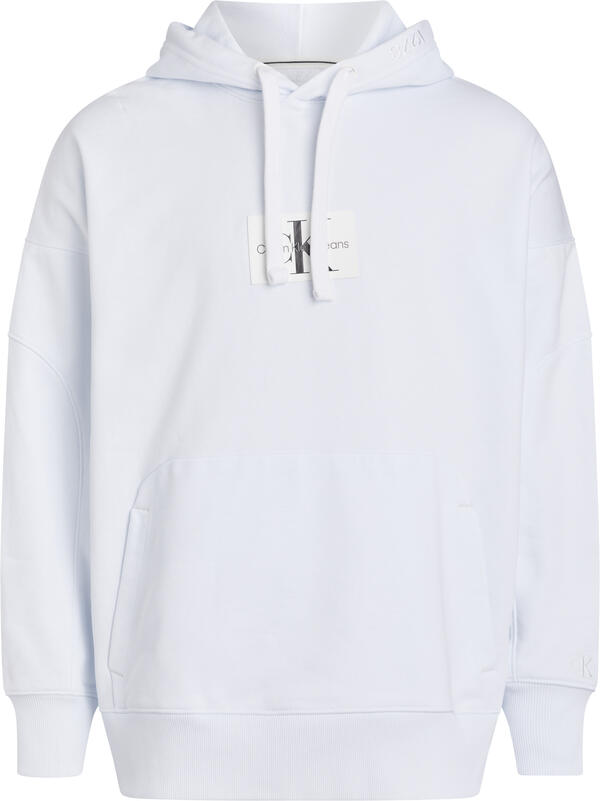 Calvin Klein OVERSIZED PATCHED HO Erkek Beyaz Hoodie