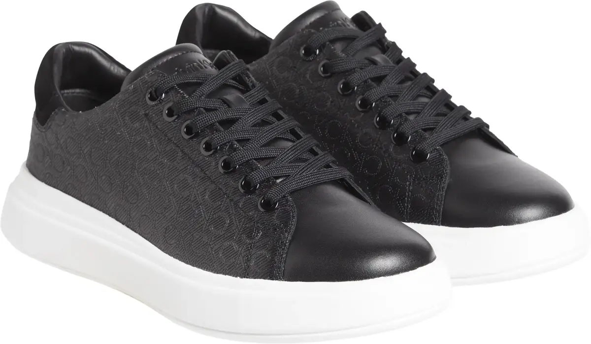 Calvin Klein CUPSOLE LACE UP MONO, 0GR Siyah Kadın Spor Ayakkabı & Sneaker
