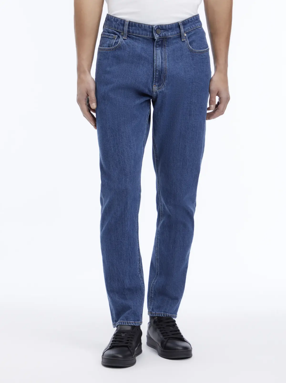 Calvin Klein TAPERED FIT MID BLUE, 1A7 Mavi Erkek Jean Pantolon