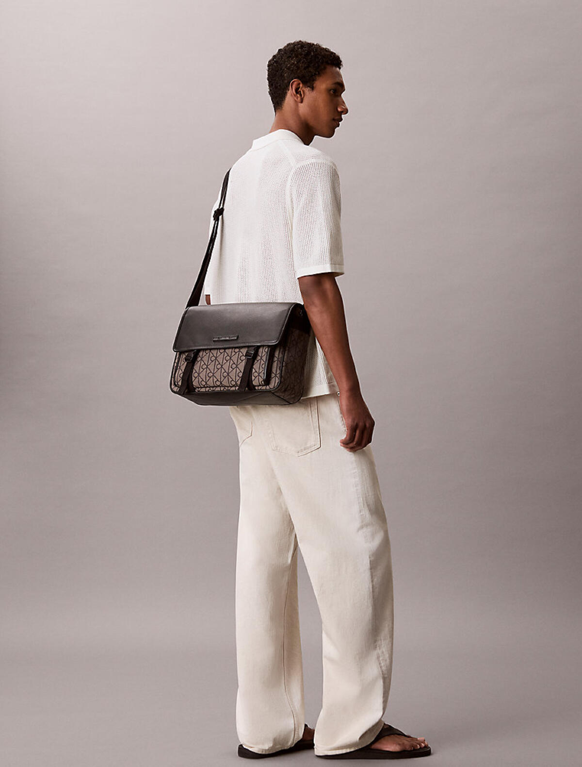 Calvin Klein MIXED EMBLEM AOP LAP, 7UL Siyah Erkek Çanta