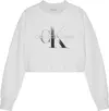 Calvin Klein GRADIENT MONOGRAM SW Kadın Beyaz Sweatshirt