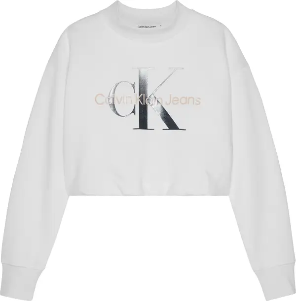 Calvin Klein GRADIENT MONOGRAM SW Kadın Beyaz Sweatshirt