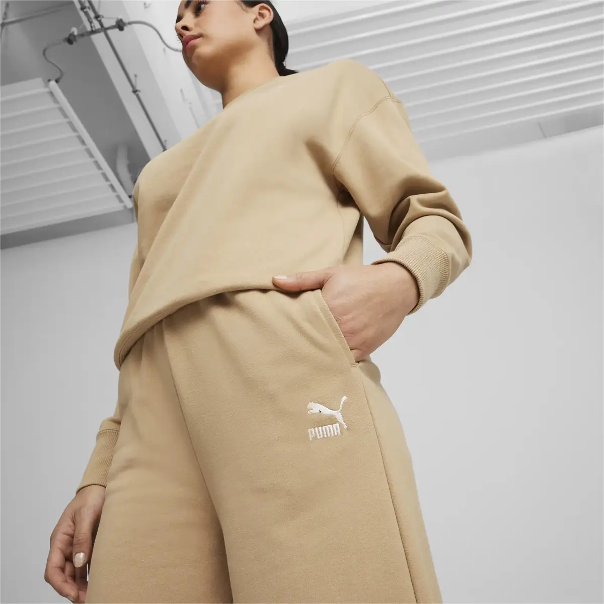 Puma BETTER CLASSICS Sweatpants Bej Kadın Eşofman Altı