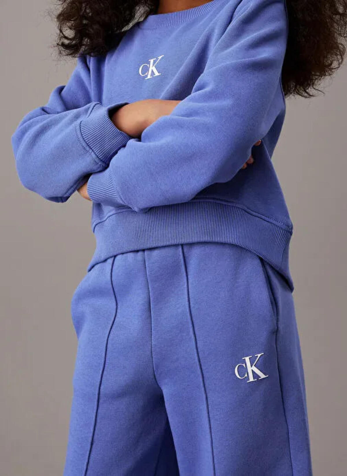 Calvin Klein CK LOGO FLEECE JOGGE, C6D Mavi Kız Çocuk Eşofman Altı