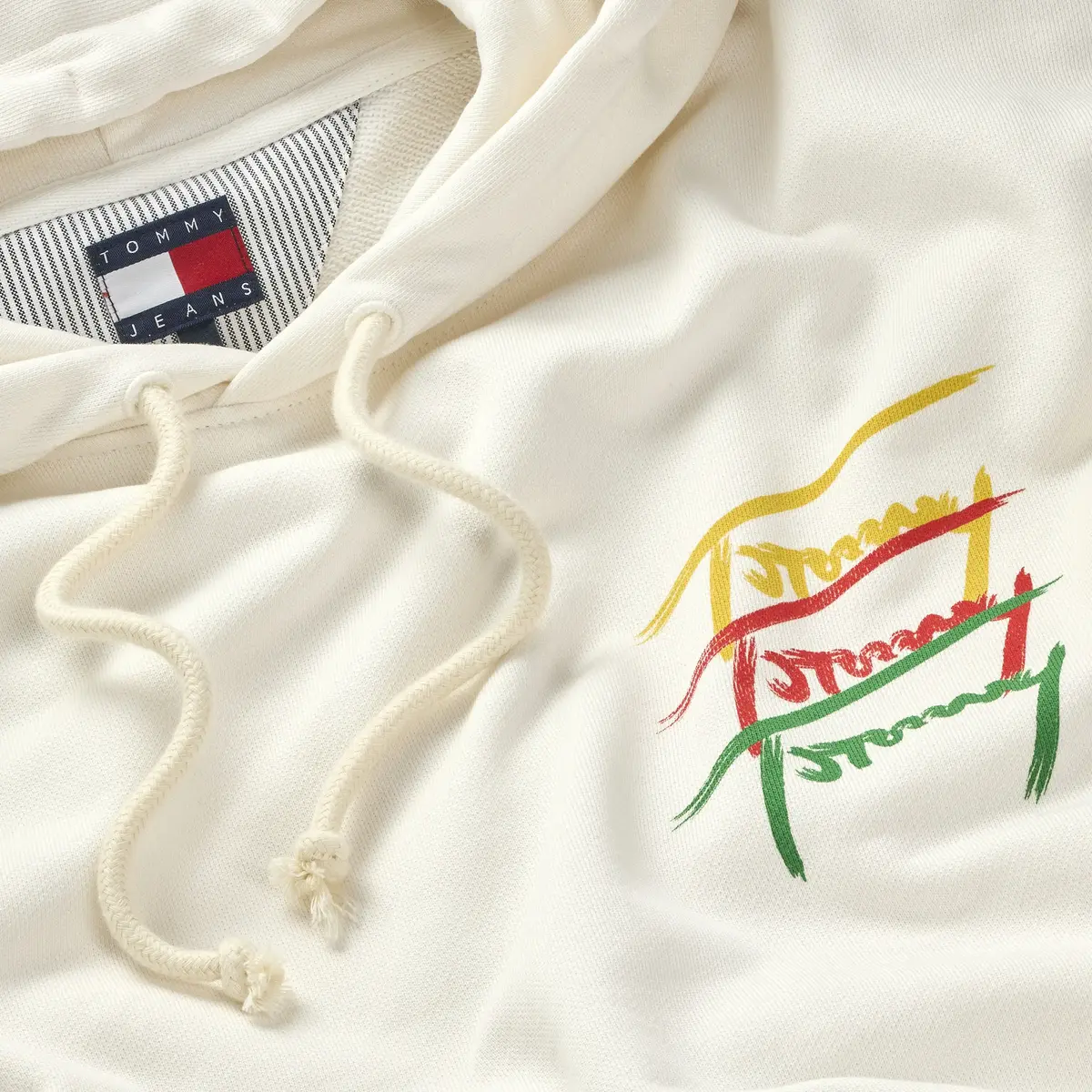 Tommy Hilfiger TJM RLX 3 COLOR SIGN Erkek Beyaz Sweatshirt