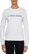 Calvin Klein CORE LOGO LS SWEATSH Kadın Beyaz Sweatshirt
