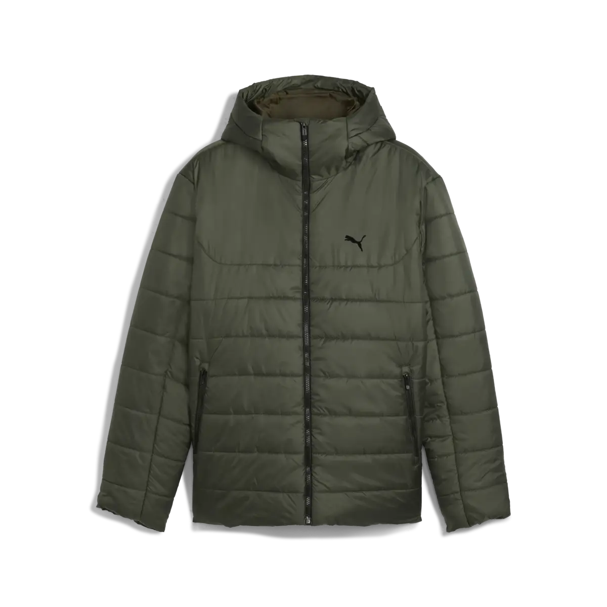 PUMA ESS Hooded Padded Jacket Erkek Yeşil Mont