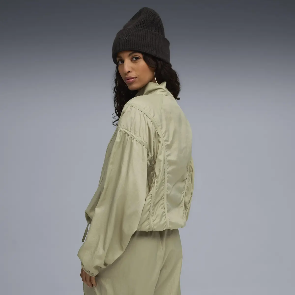 Puma DARE TO Jacket Haki Kadın Fermuarlı Ceket