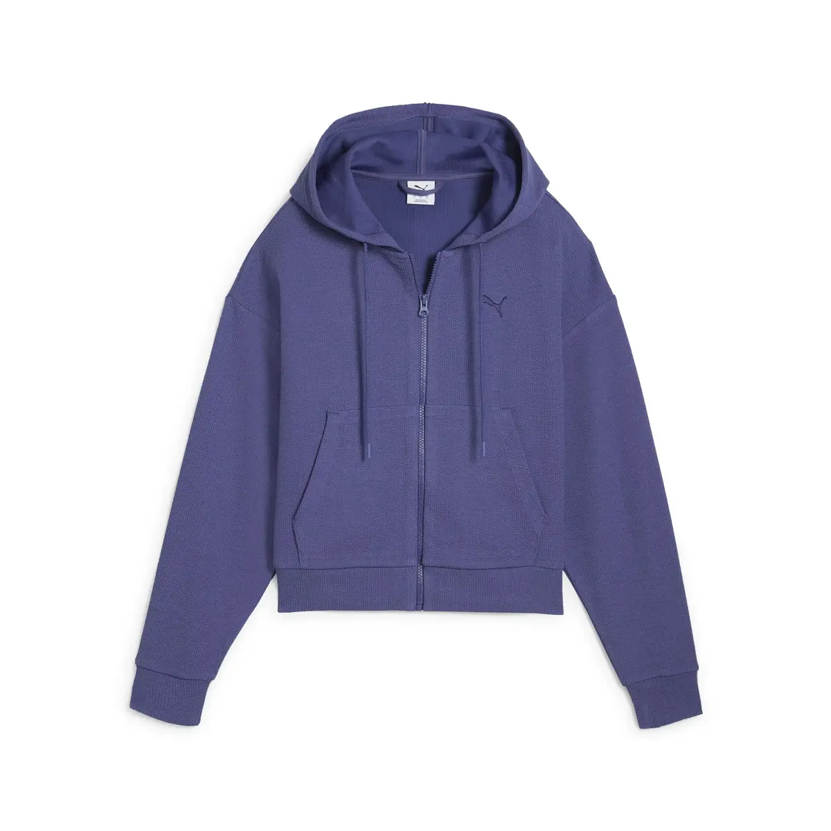PUMA HER Crop Full-Zip Hoodie Mavi Kadın Fermuarlı Ceket