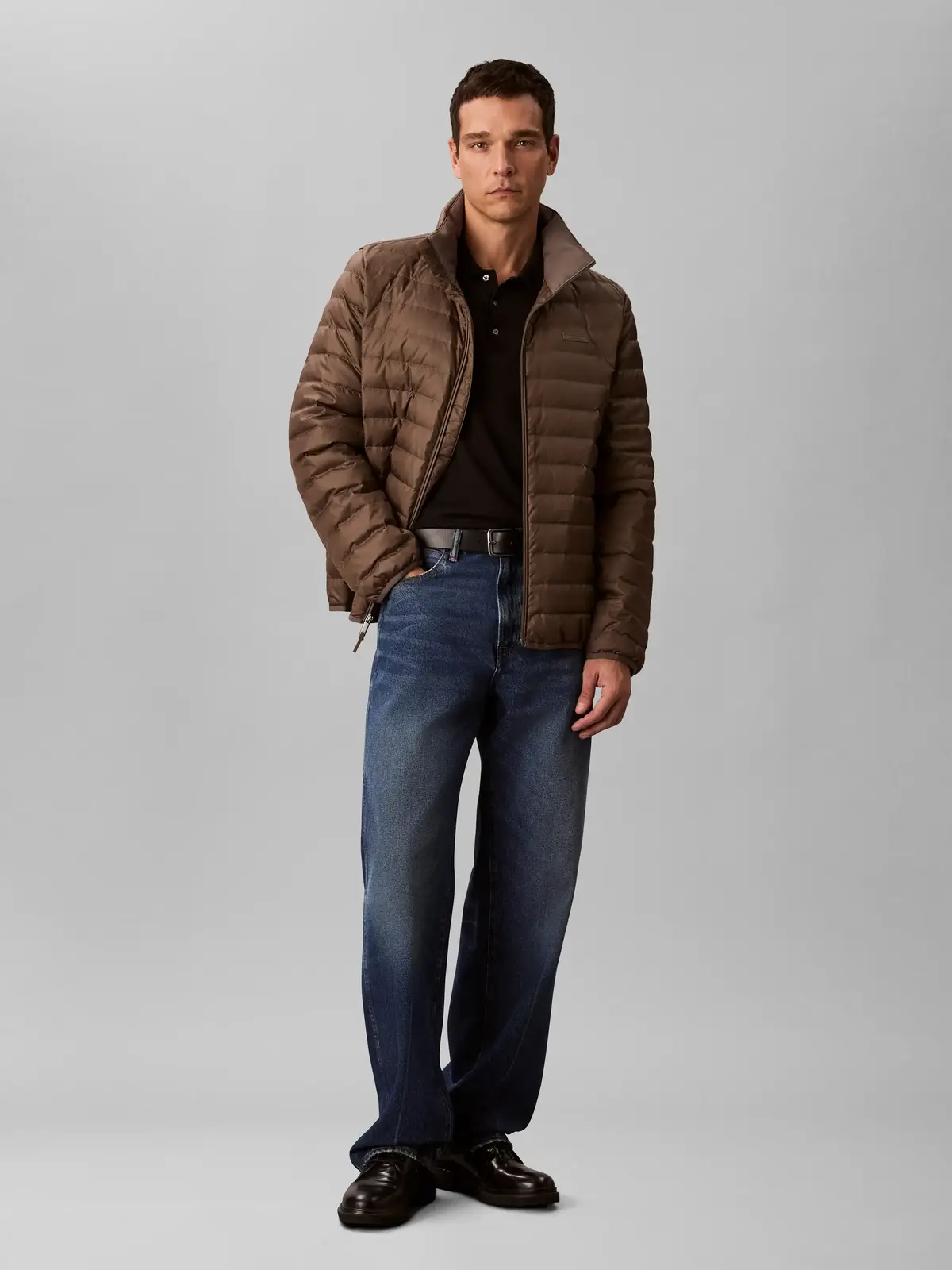 Calvin Klein LS LT WT NYLON CHANN, PDK Kahverengi Erkek Mont