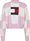 Tommy Hilfiger TJW RLXD CHECKER FLA Kadın Pembe Kazak