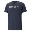Puma Men s Graphic Tee Training Lacivert Erkek/Unisex Koşu ve Performans T-Shirt