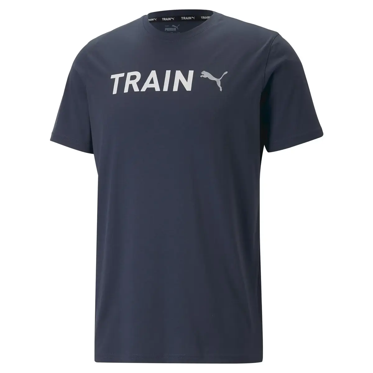 Puma Men s Graphic Tee Training Lacivert Erkek/Unisex Koşu ve Performans T-Shirt
