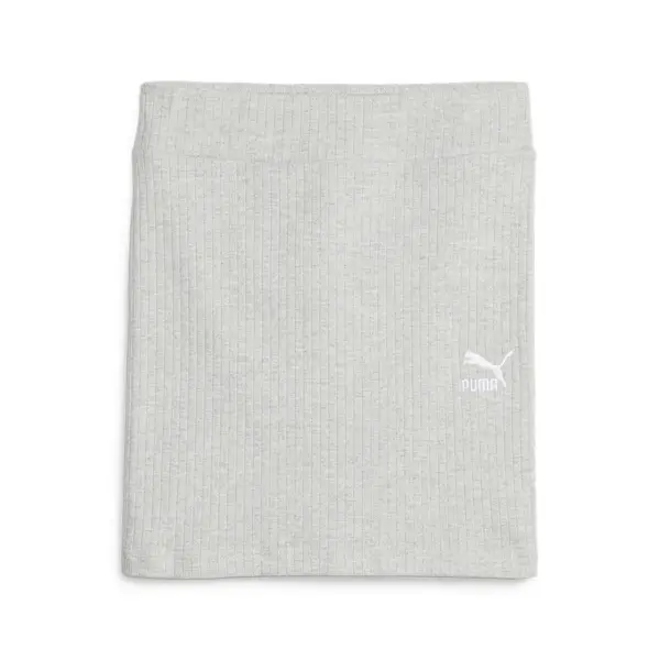 Puma CLASSICS Ribbed Skirt Gri Kadın Etek