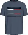 Tommy Hilfiger GROSSGRAIN FLAG TEE Erkek Mavi T-Shirt